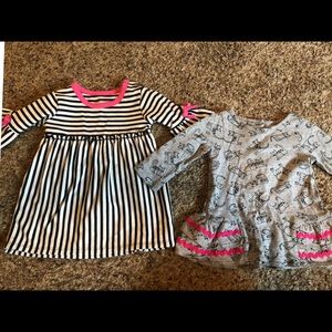 Adorable long sleeve dress and cute cat top 6-9 mo